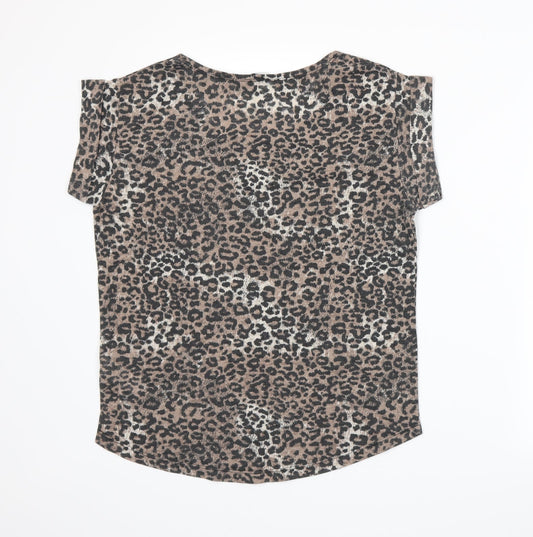 Womens UK Size 8 New Look Beige Basic T-Shirt