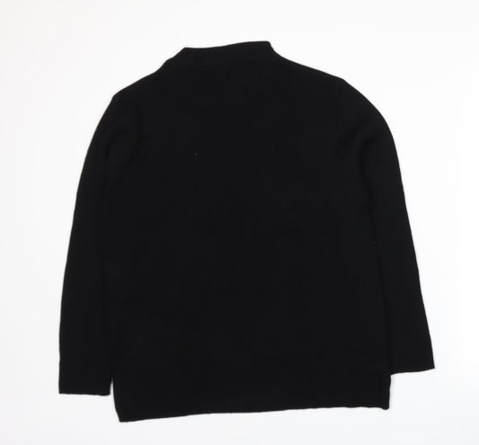 Afibel Womens Black Knit Pullover Jumper Size 14