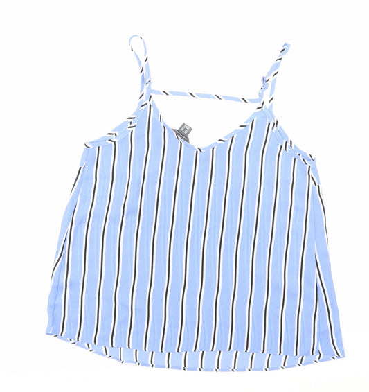 Primark Womens Blue Striped Basic Tank Size 10
