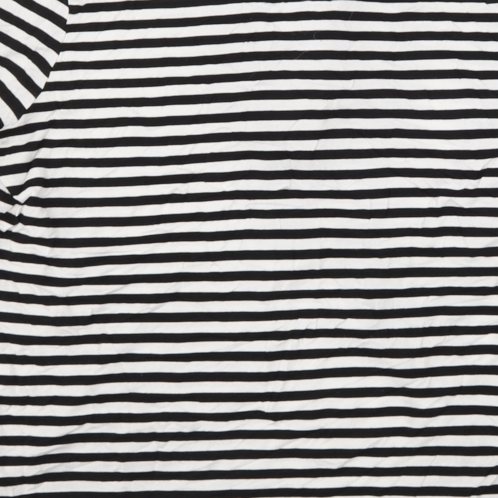Bonmarché Womens Black Striped Basic T-Shirt Size 10