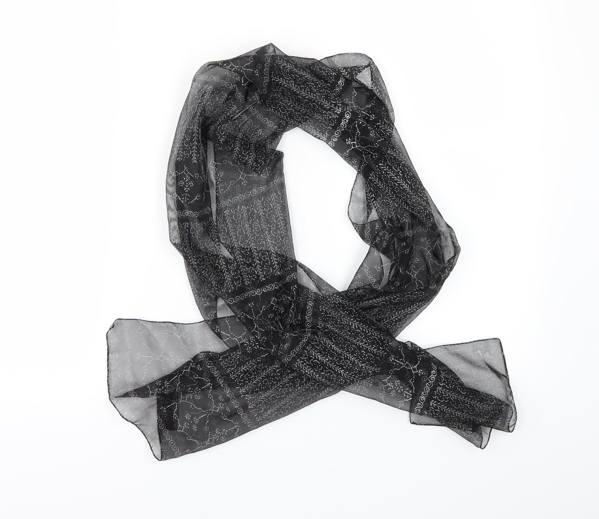 Tie Rack Womens Black Geometric Scarf