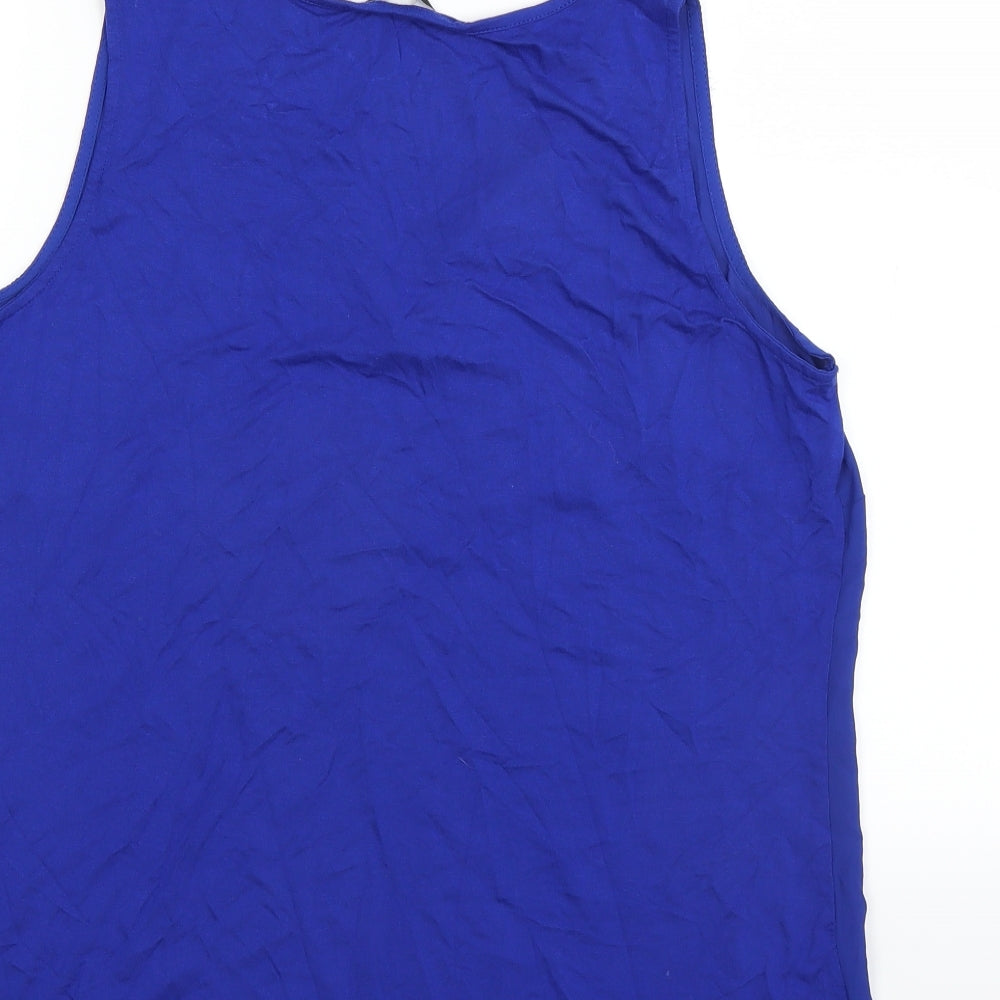 M&Co Womens Blue Basic Blouse Size 14