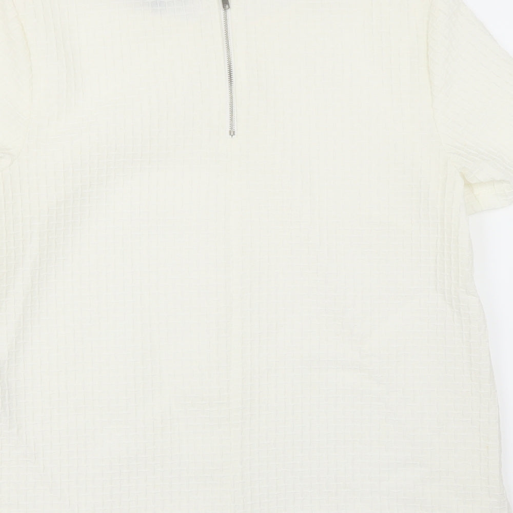 Womens UK Size 10 New Look White Basic Blouse