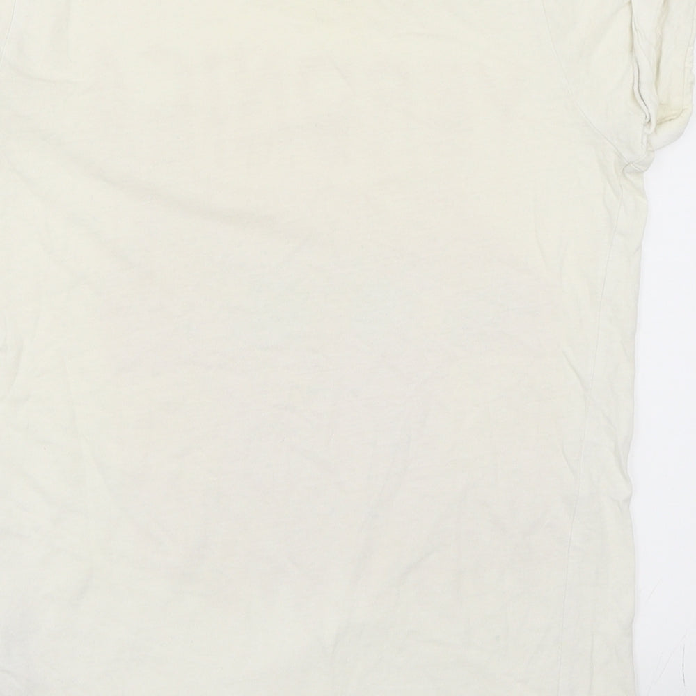 Womens UK Size S Earth Positive Ivory Basic T-Shirt
