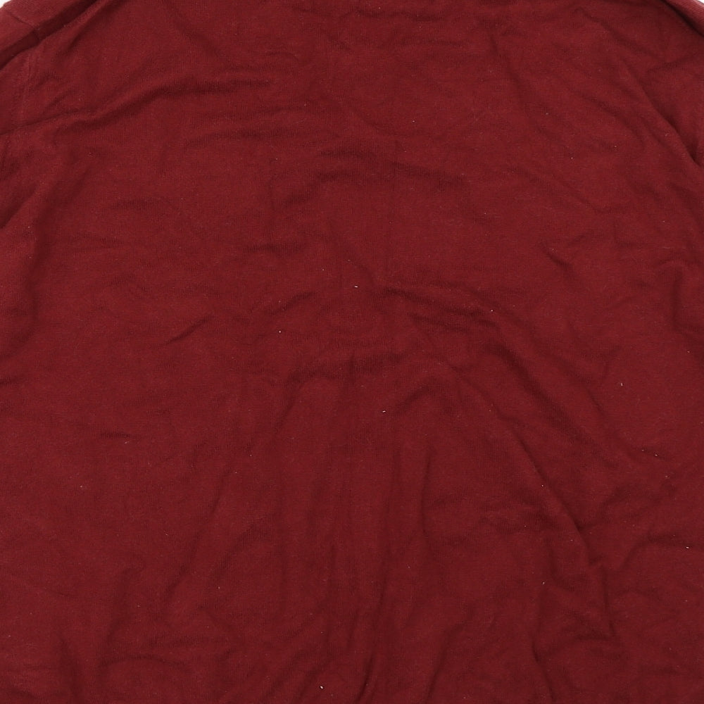 Mens UK Size M Marks and Spencer Red Henley Sweatshirt