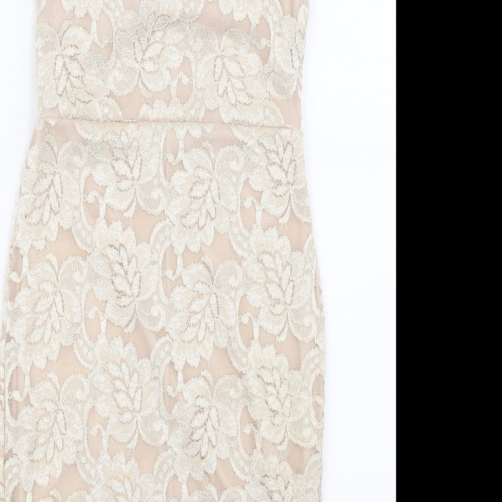 Quiz Womens Beige Bodycon Size 8