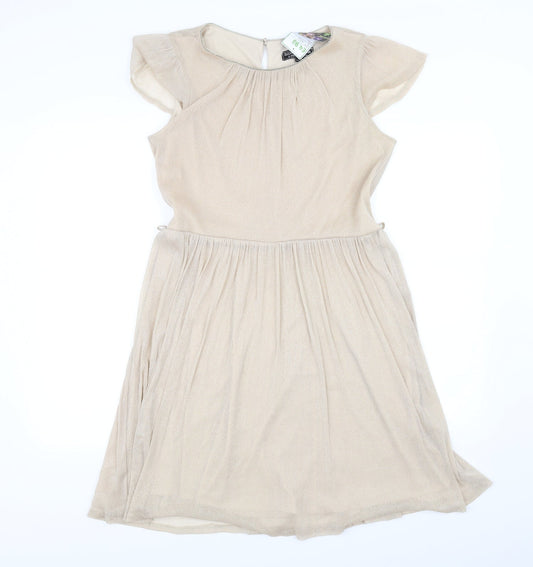Billie & Blossom Womens Beige Fit & Flare Size 14