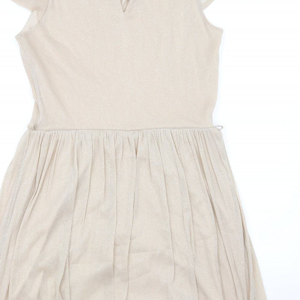 Billie & Blossom Womens Beige Fit & Flare Size 14