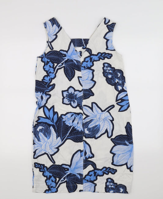 NEXT Womens White Floral A-Line Size 8