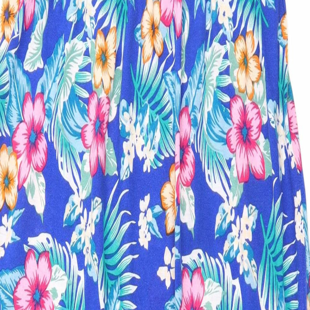 B.You Womens Blue Floral Maxi Size 10