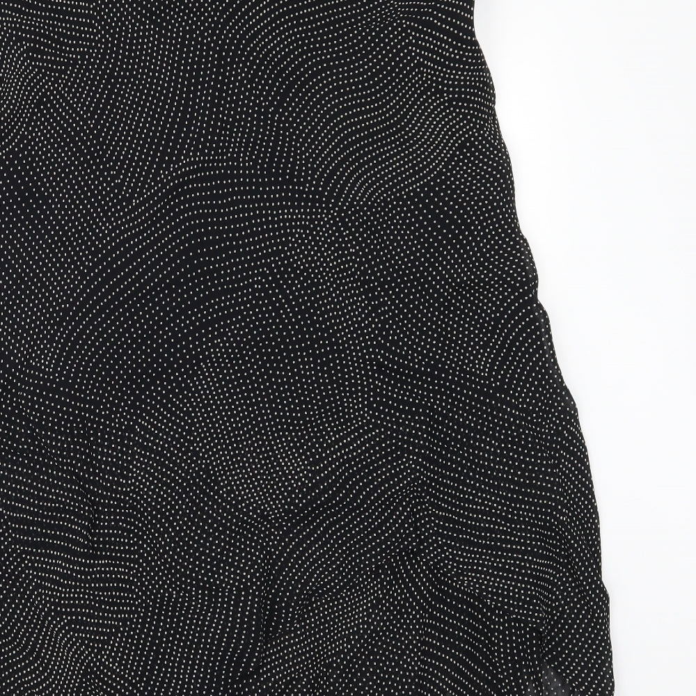 Principles Womens Black Polka Dot Chiffon Flare Skirt Size 34 in