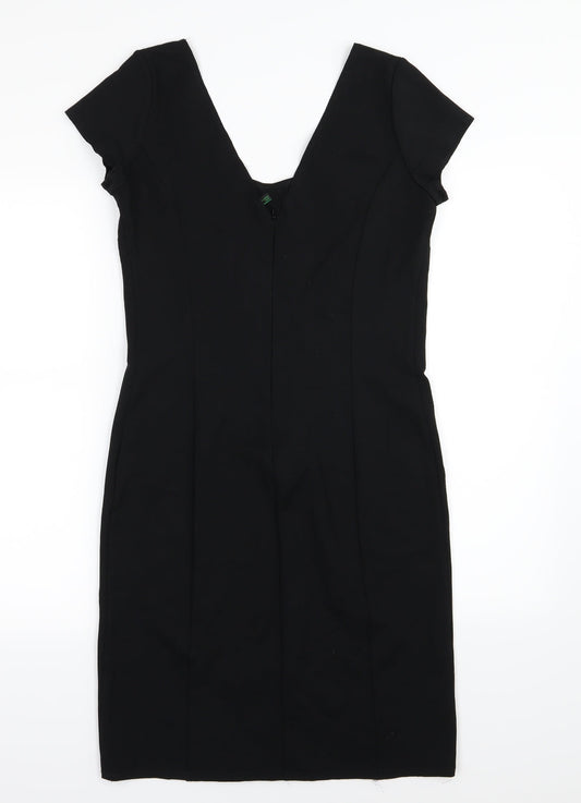 United Colors of Benetton Womens Black Rayon Pencil Dress Size M