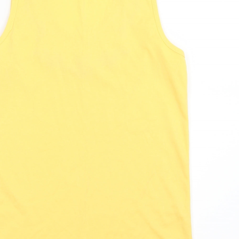 Bonmarché Womens Yellow Floral Jersey Basic Tank Size L