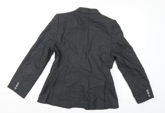 NEXT Womens Grey Herringbone  Jacket Suit Jacket Size 10
