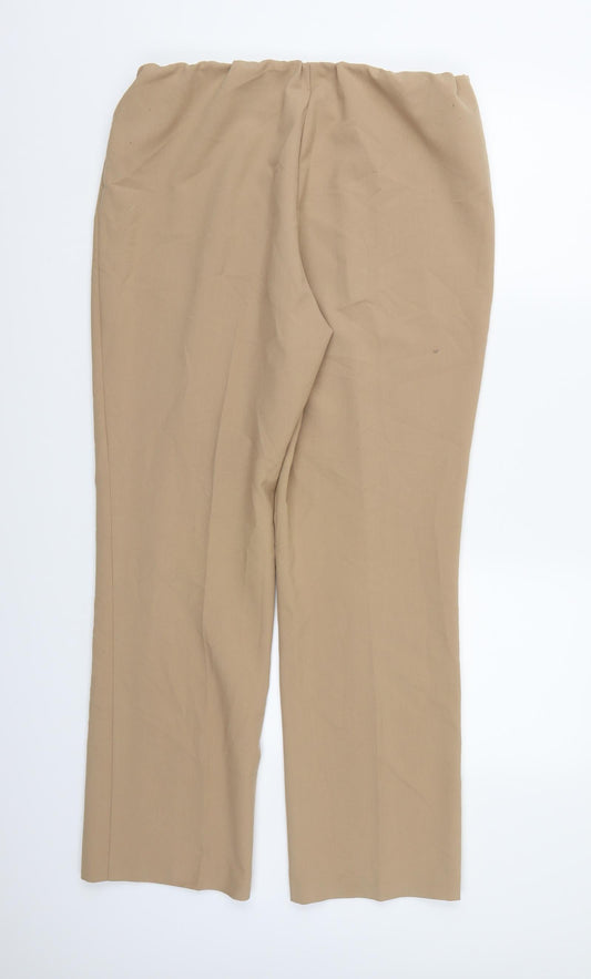 Classic Womens Brown Trousers Size 14 L28 in
