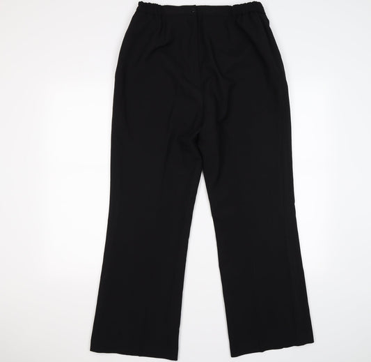 Womens UK Size 14 Classics Regular Fit Black Trousers