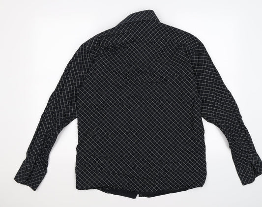 Mens UK Size M outrage Black Button-Up Long Sleeve Casual Shirt