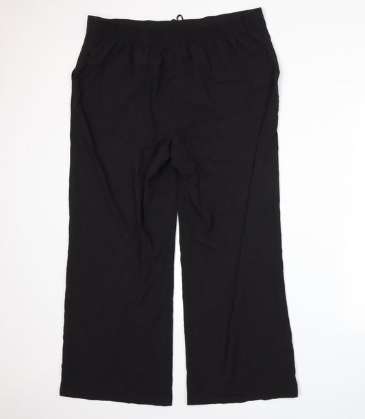 Papaya Womens Black Trousers Size 18 L28 in