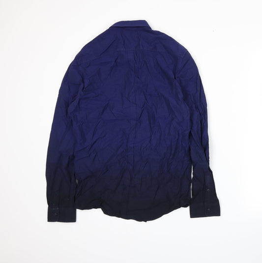 Seed Mens Blue Button-Up Size S