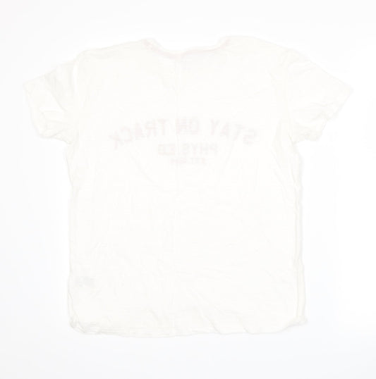 Womens UK Size 12 Marks and Spencer White Basic T-Shirt