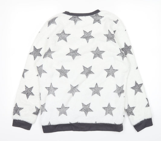 love to lounge Womens White Pullover Jumper Size 10