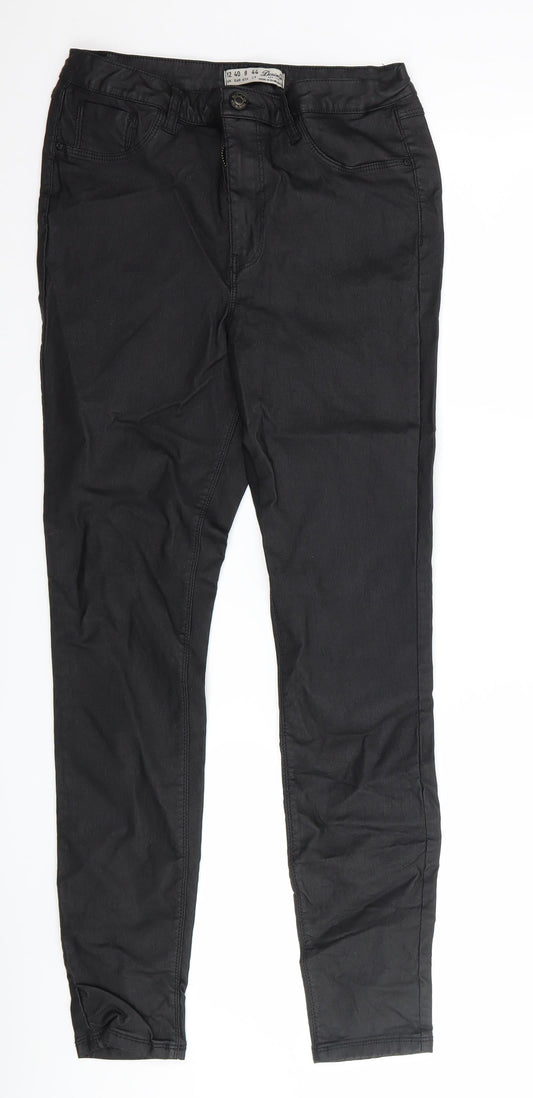 Womens UK Size 12 denim co Regular Fit Black Trousers