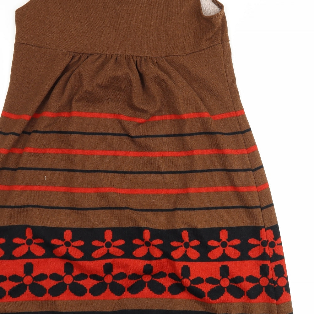 Pussycat London Womens Brown Floral Shift Size S