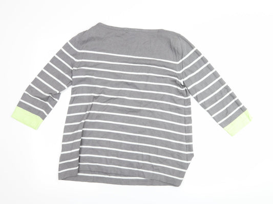Womens UK Size 12 Street One Grey Basic T-Shirt