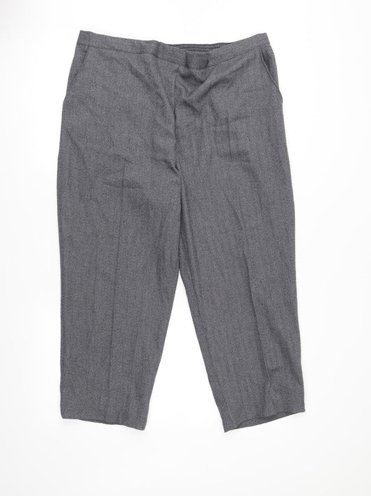 Womens UK Size 20 Autonomy Regular Fit Cropped Grey Trousers