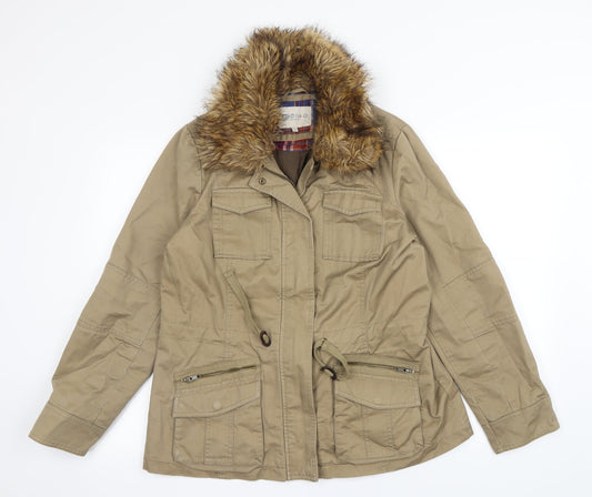 Indigo Womens Beige Overcoat Coat Size 8
