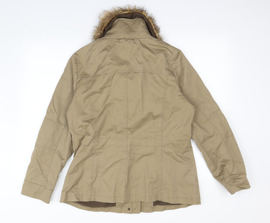 Indigo Womens Beige Overcoat Coat Size 8