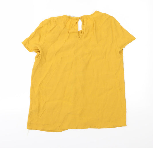TU Womens Yellow Basic Blouse Size 14