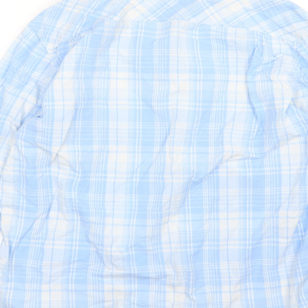 Tasso Ella Mens Blue Striped Woven Button-Up Size M