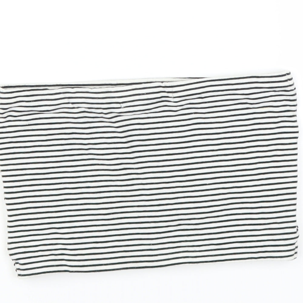 Primark Womens Black Striped Cropped T-Shirt Size XS