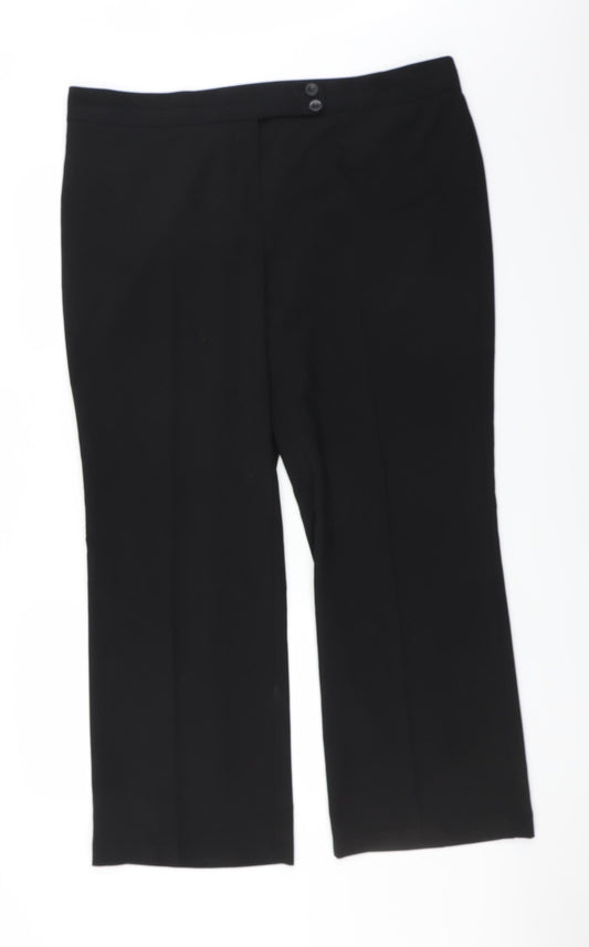 Womens UK Size 42 George Regular Fit Black Trousers