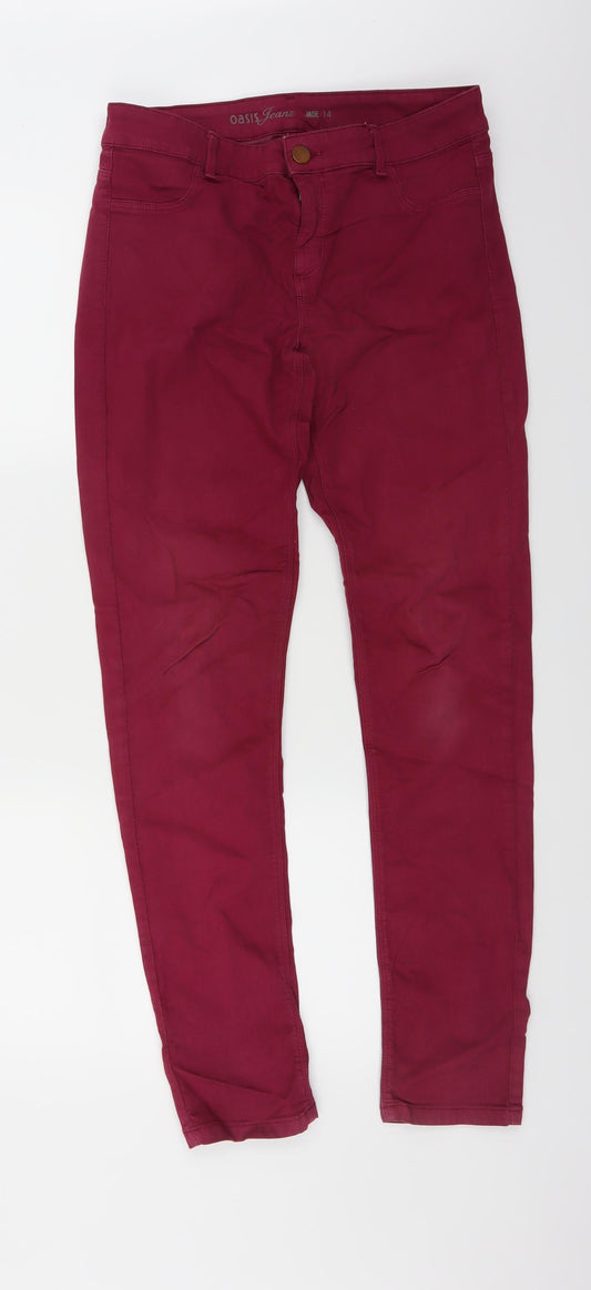 Womens UK Size 14 Oasis Extra-Slim Fit Skinny Purple Jeans