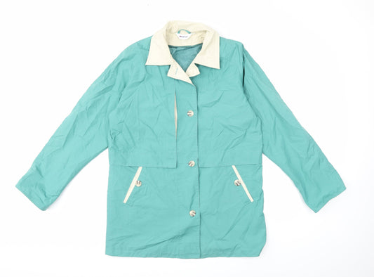 Womens UK Size 14 Damart Green Overcoat