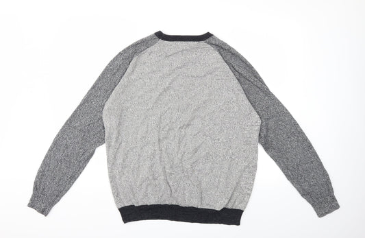 Easy Mens Grey Knit Pullover Jumper Size L