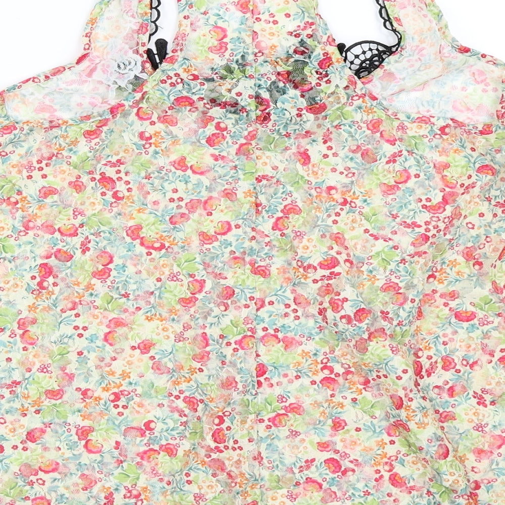 Womens UK Size 6 River Island Green Basic Blouse