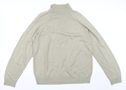 BHS Mens Green Henley Jumper Size M