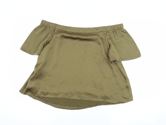Womens UK Size 10 New Look Green Basic Blouse