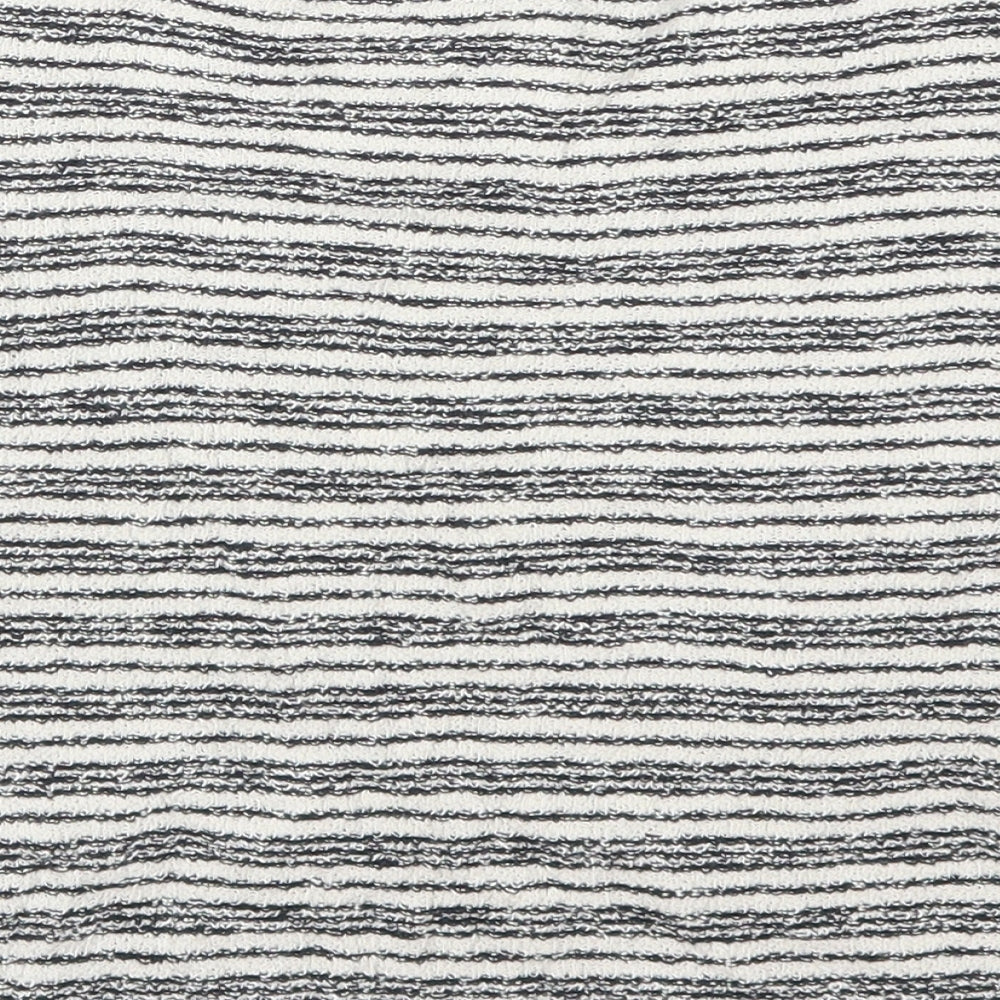 Zara Womens Grey Striped Basic T-Shirt Size S