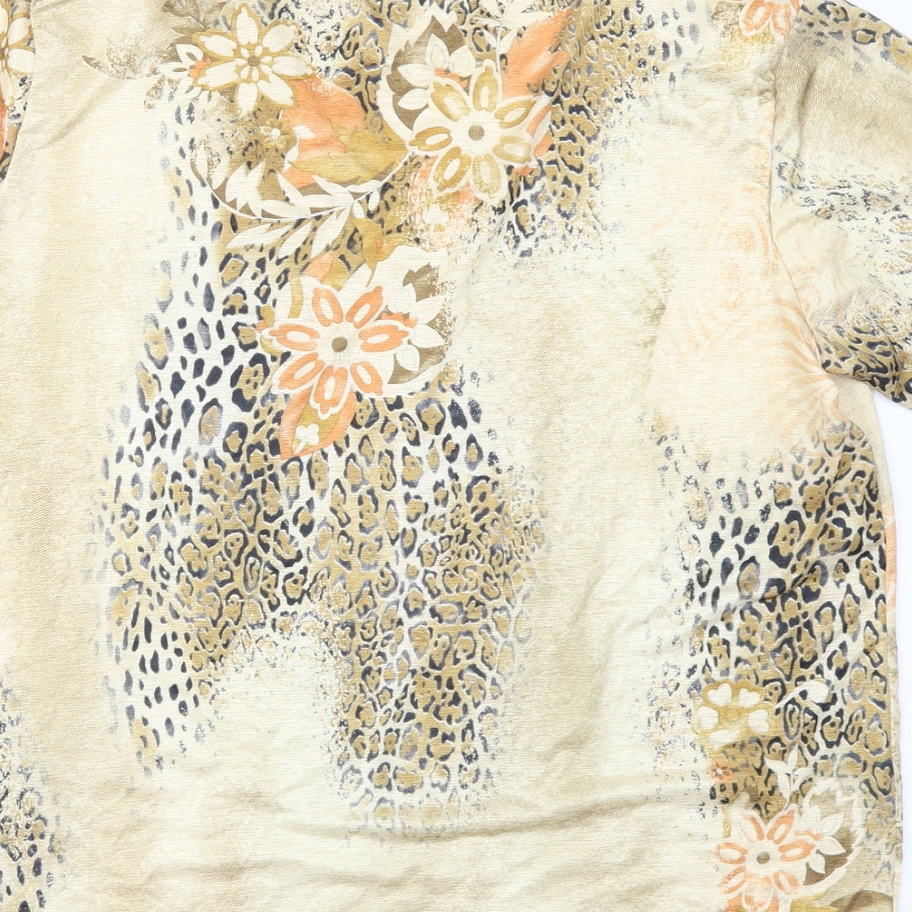 Womens UK Size L Sonic Collection Beige Basic T-Shirt
