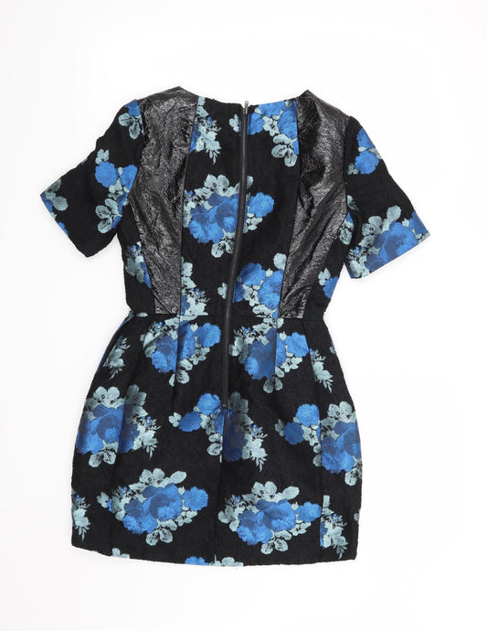 Topshop Womens Black Floral Shift Size 6