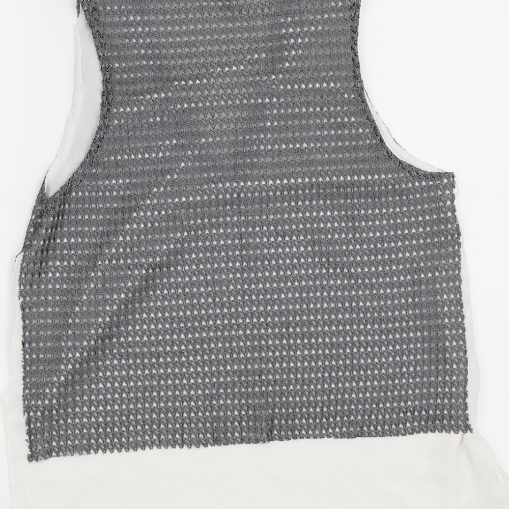 Womens UK Size S Zara Grey Basic Blouse