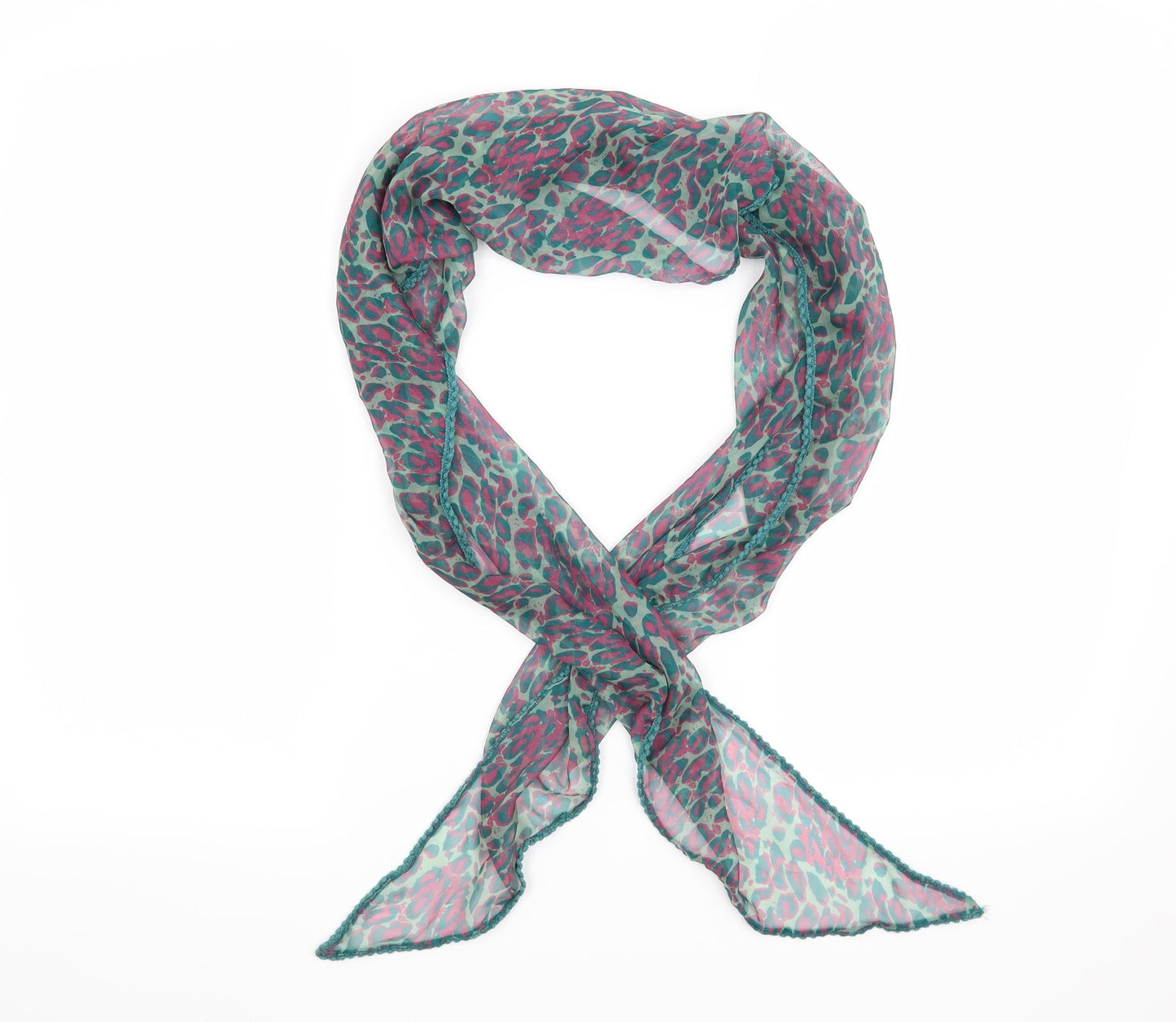 Preworn Womens Green Animal Print Scarf