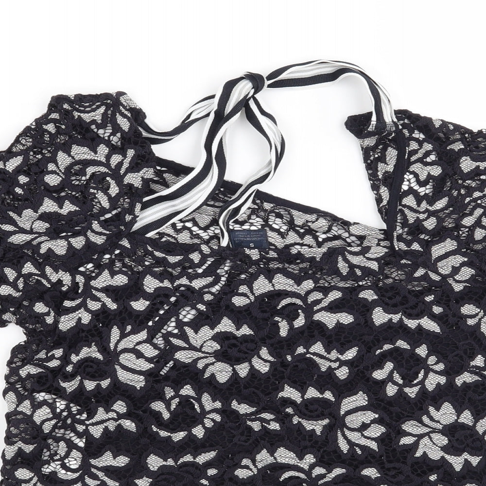Womens UK Size S Preworn Blue Basic Blouse