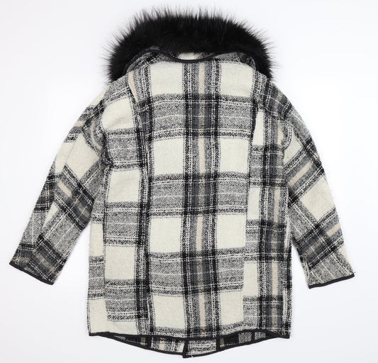 A&G Womens Multicoloured Check Overcoat Coat Size M