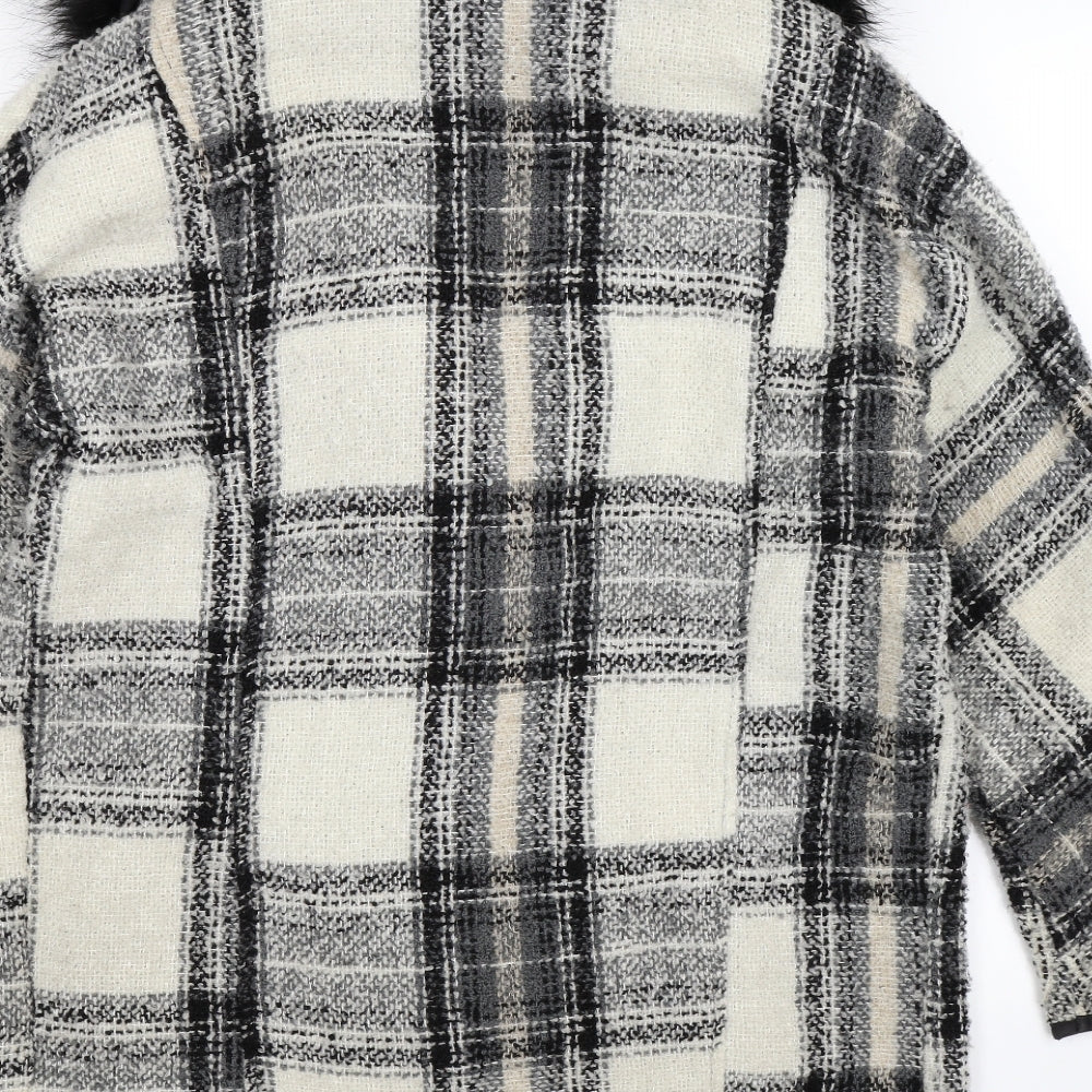 A&G Womens Multicoloured Check Overcoat Coat Size M