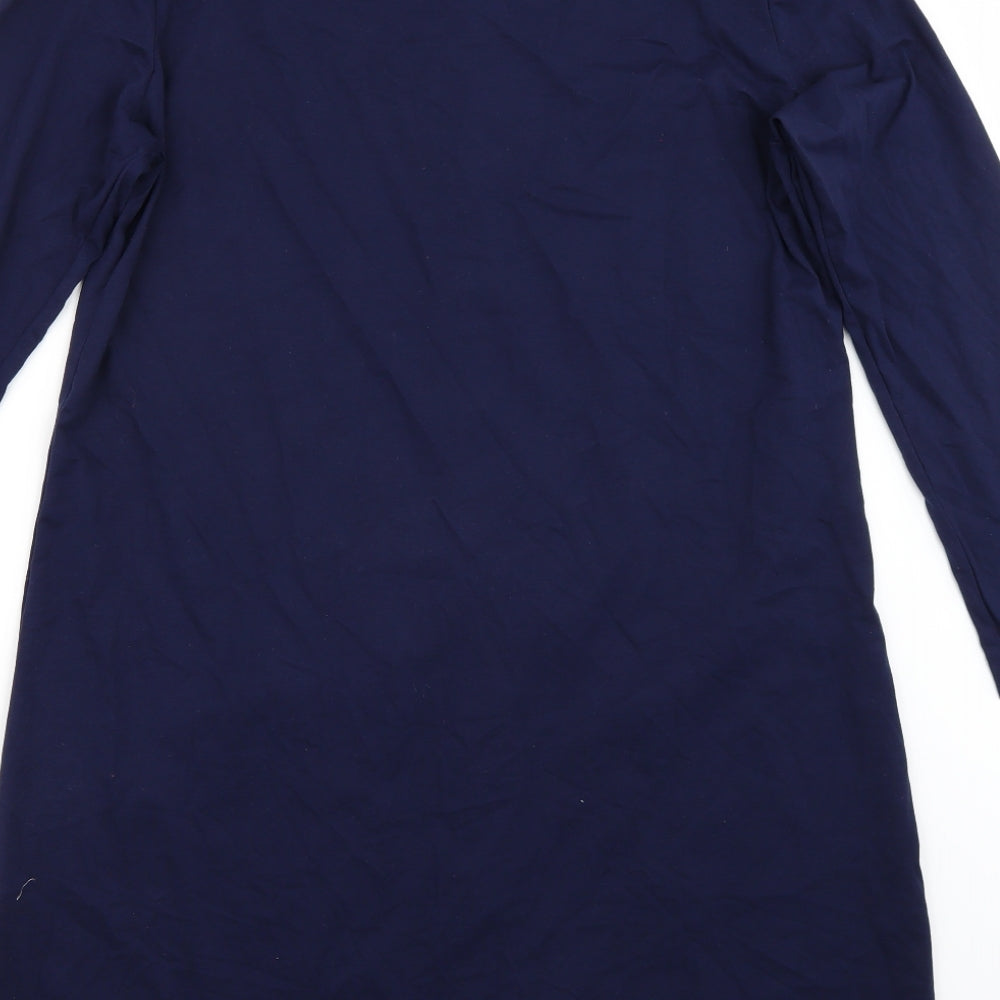 Sunnyme Womens Blue Rayon T-Shirt Dress Size XL